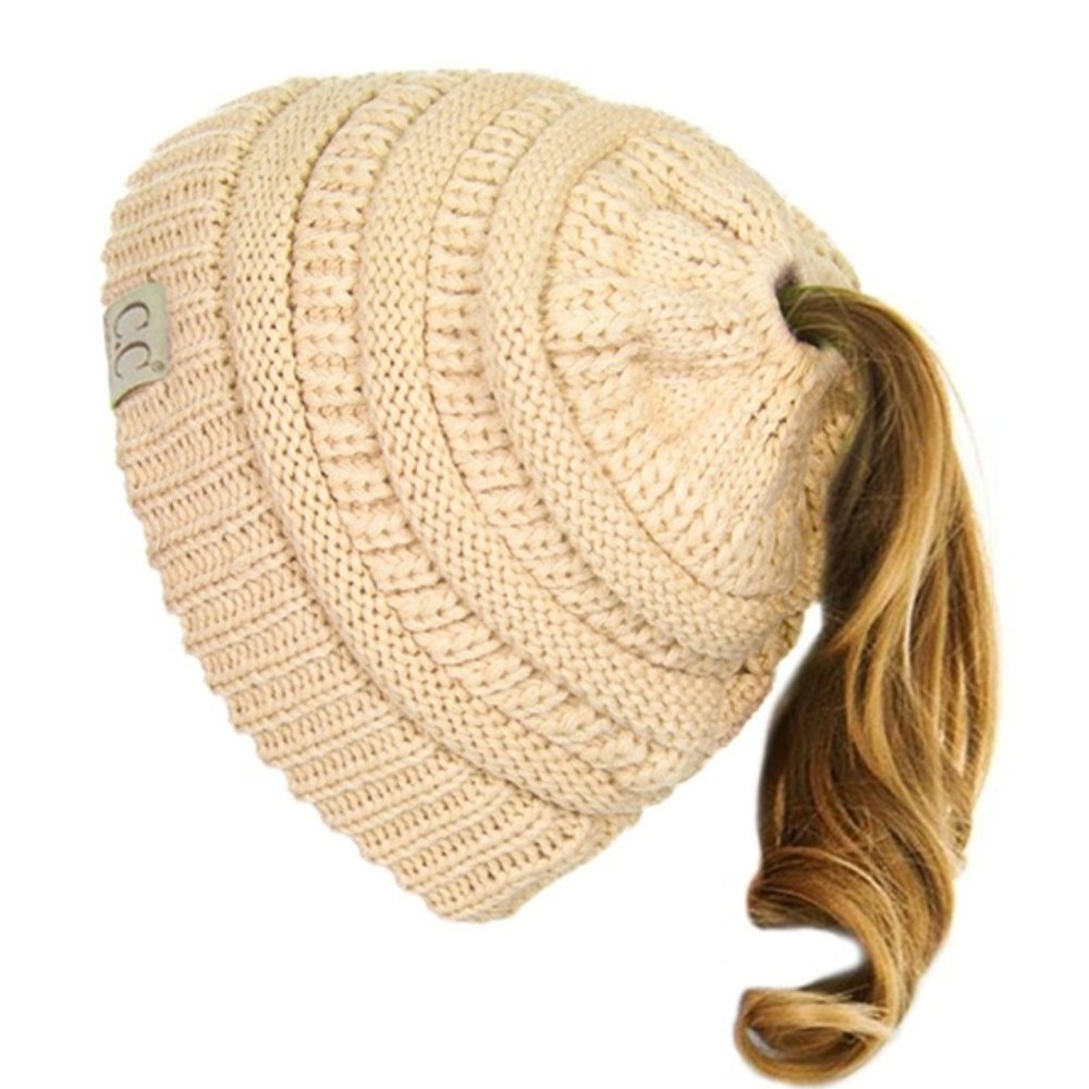 C.C Children Messy Bun Ponytail Beanie Hat